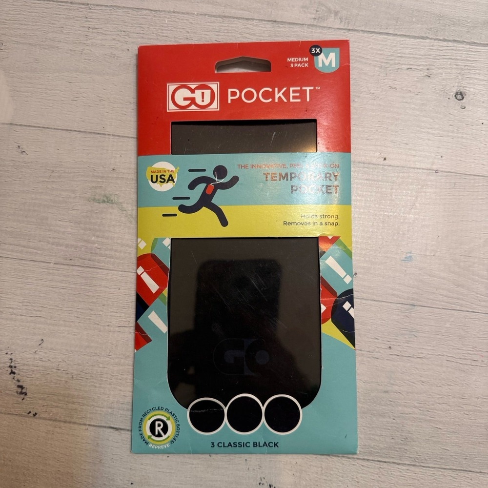 Go Pocket temporary pocket‎ 3 pack medium black